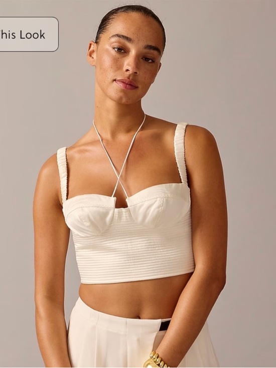 Anna October Tops - Ana October x J.Crew Cream Bustier Crop Top Size 10 NWT Strappy Corset Tank